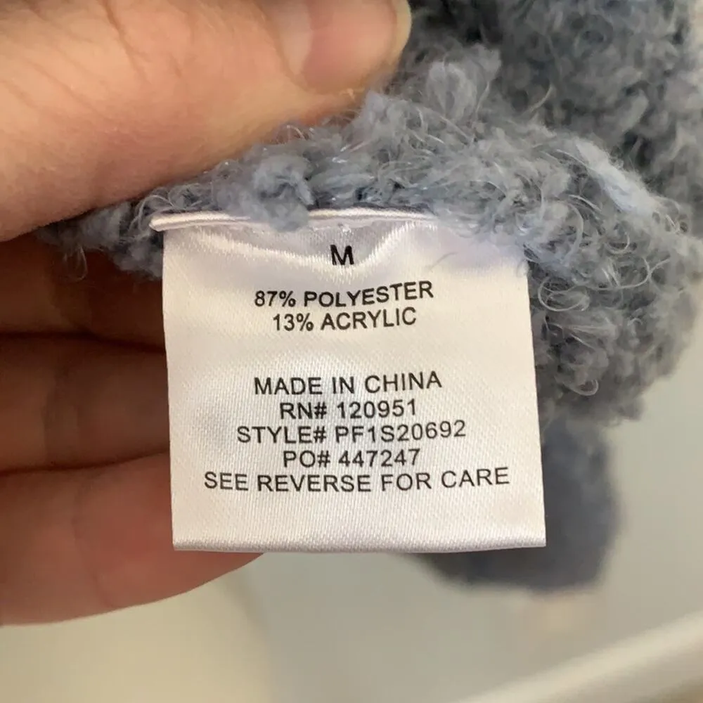 Pink Rose Striped Color Block Popcorn Knit Sweater Sz M - Image 5