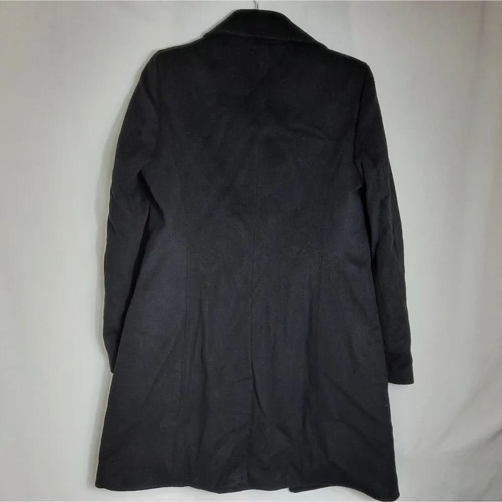 $360 Calvin Klein Women Wool Blend Winter Pea Coat Size 16 Black Single Breasted - Image 5