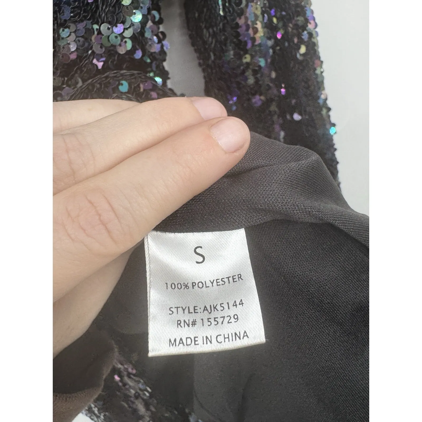 Athina Sequined Blazer Jacket Women Small Black NEW Retro Dark Fairy Party - Image 7