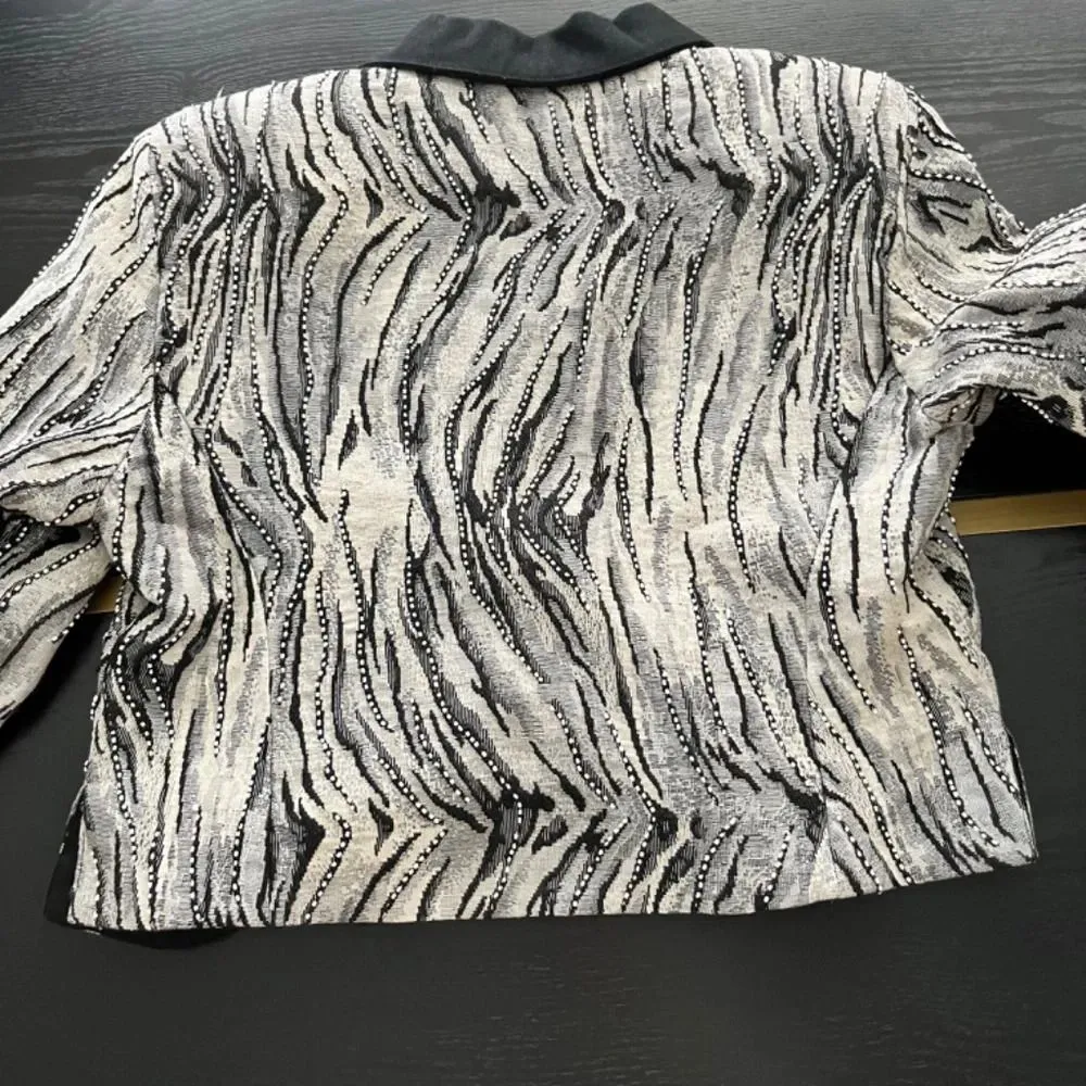 Talk of the Walk Atlantic City Vintage Beaded Zebra Jacket Size Small - Image 12