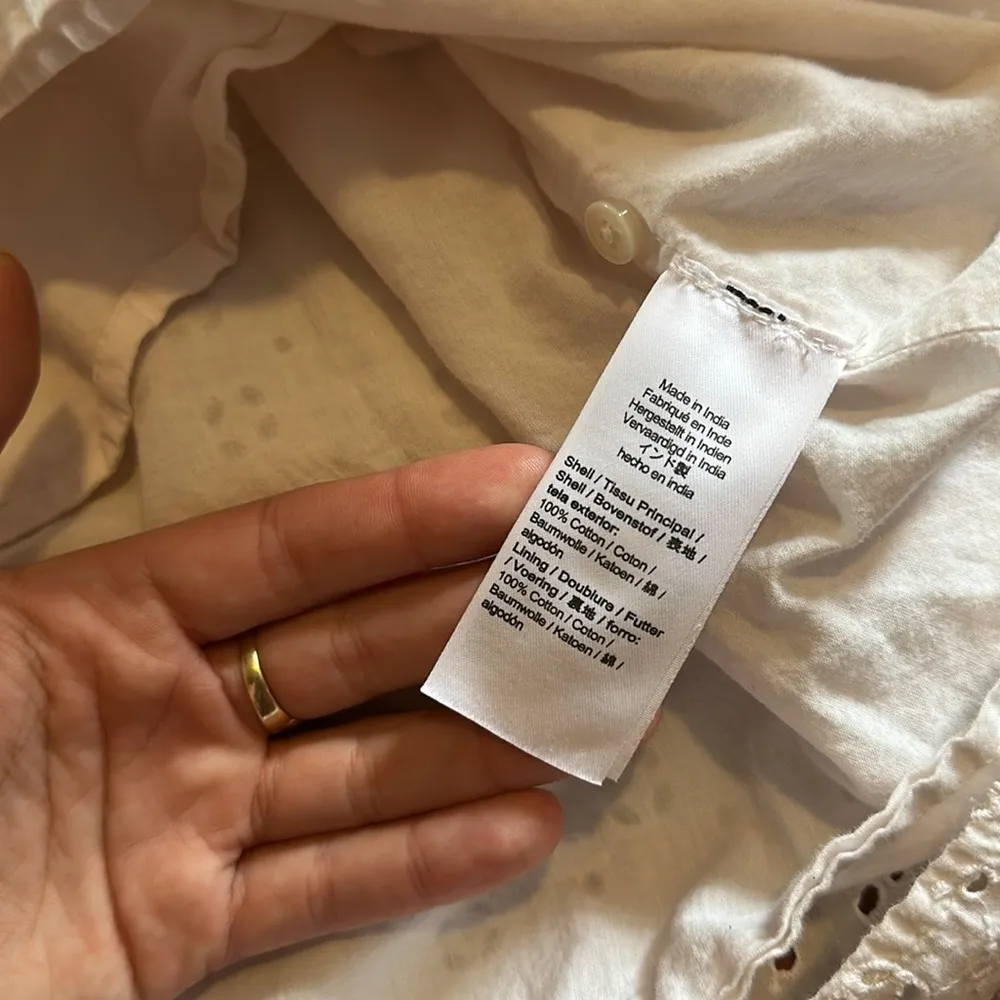 J CREW WHITE EYELET COTTON HALF BUTTON DRESS - Image 6