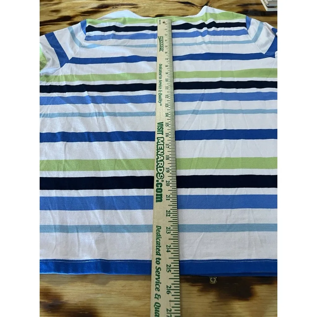 Chaps ladies t-shirt size 3X (96%cotton 4 % spandex) Stripe‎ Classic Preppy City - Image 5