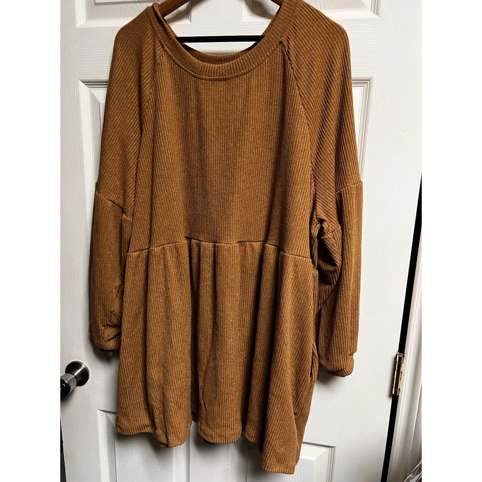 017-008 Hayden Los Angeles Boho Fall Tan Dress‎ Size 2xl Tunic 3/4 Sleeve Pocket - Image 2