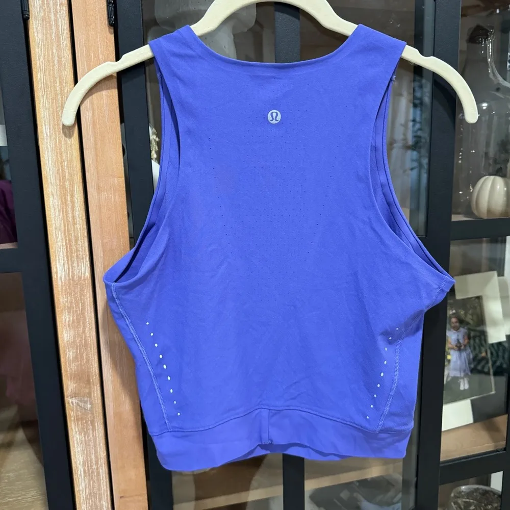 Lululemon SenseKnit Running Tank top Charged Indigo Purple Cropped workout - Image 2