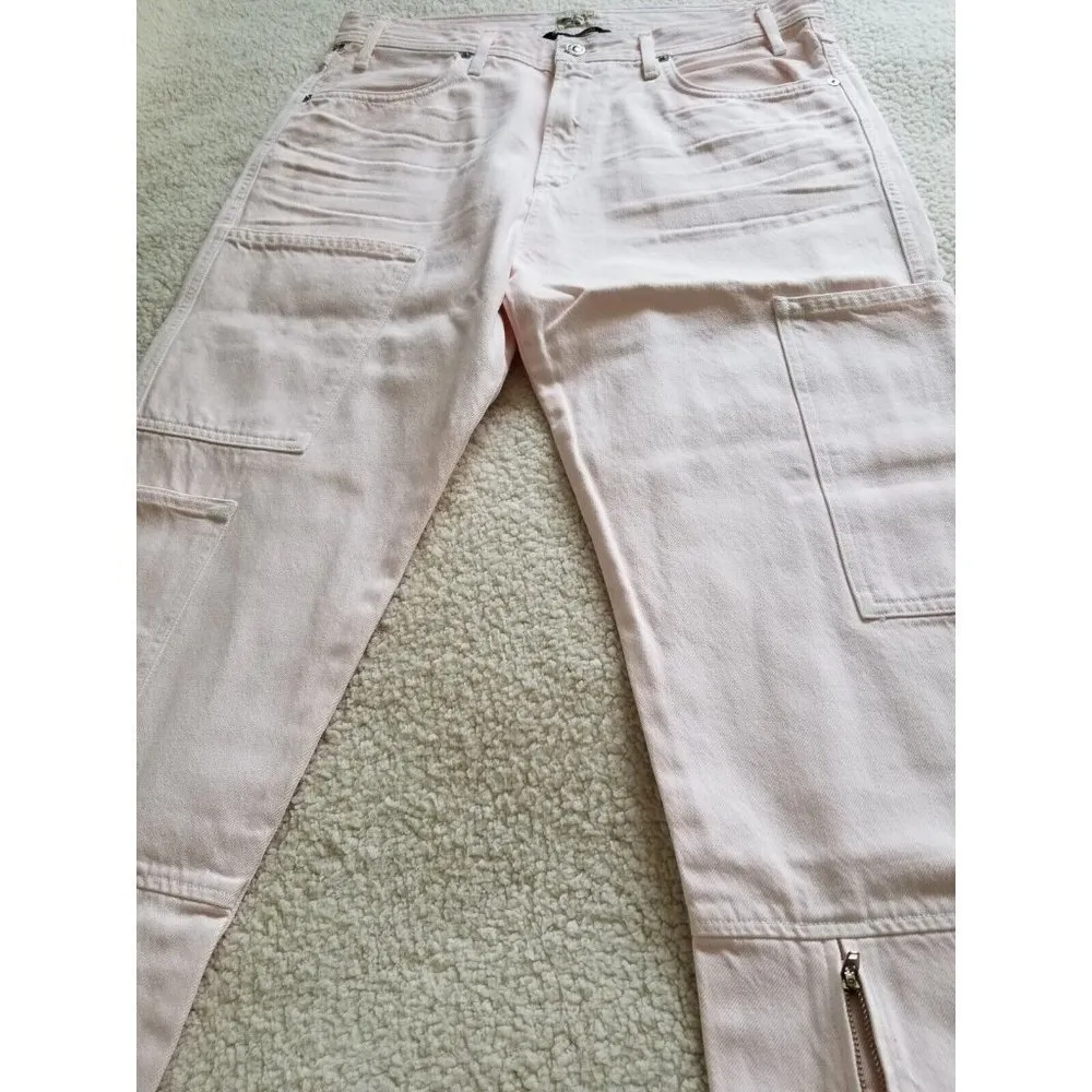 Citizens Of Humanity Abi Zipper Cargo Jeans in Carnation Pink Women's Size 26 - Image 8