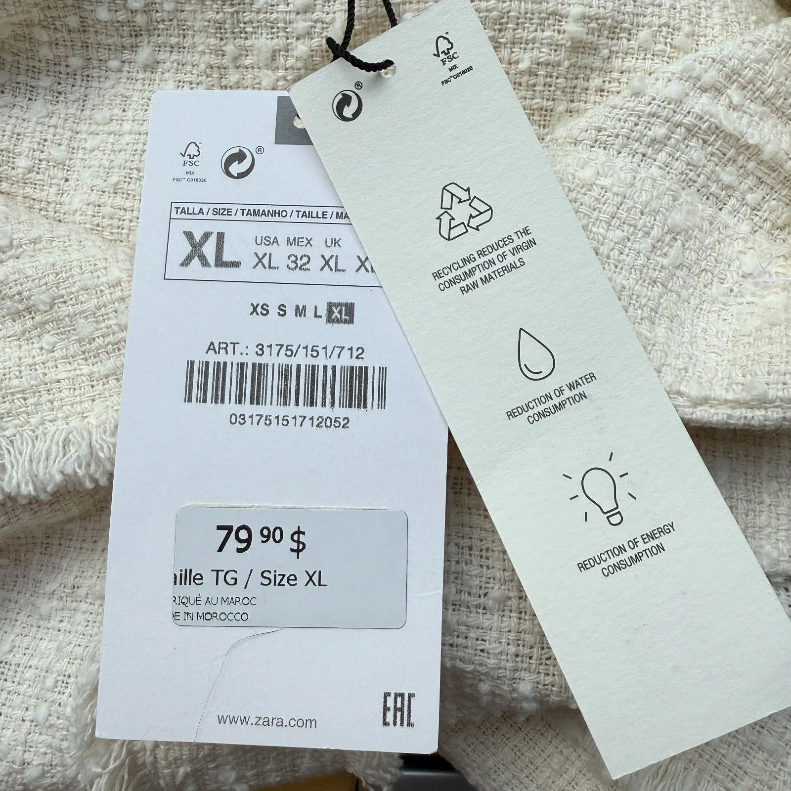 Zara Textured Over Shirt Jacket Size XL - Image 10