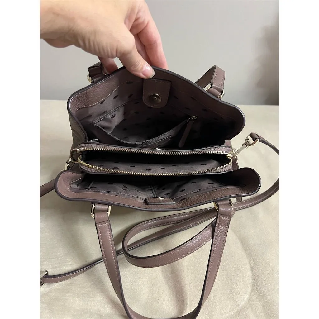 Kate Spade Jackson Medium Satchel Brown/White Colorblock Bag - Image 8