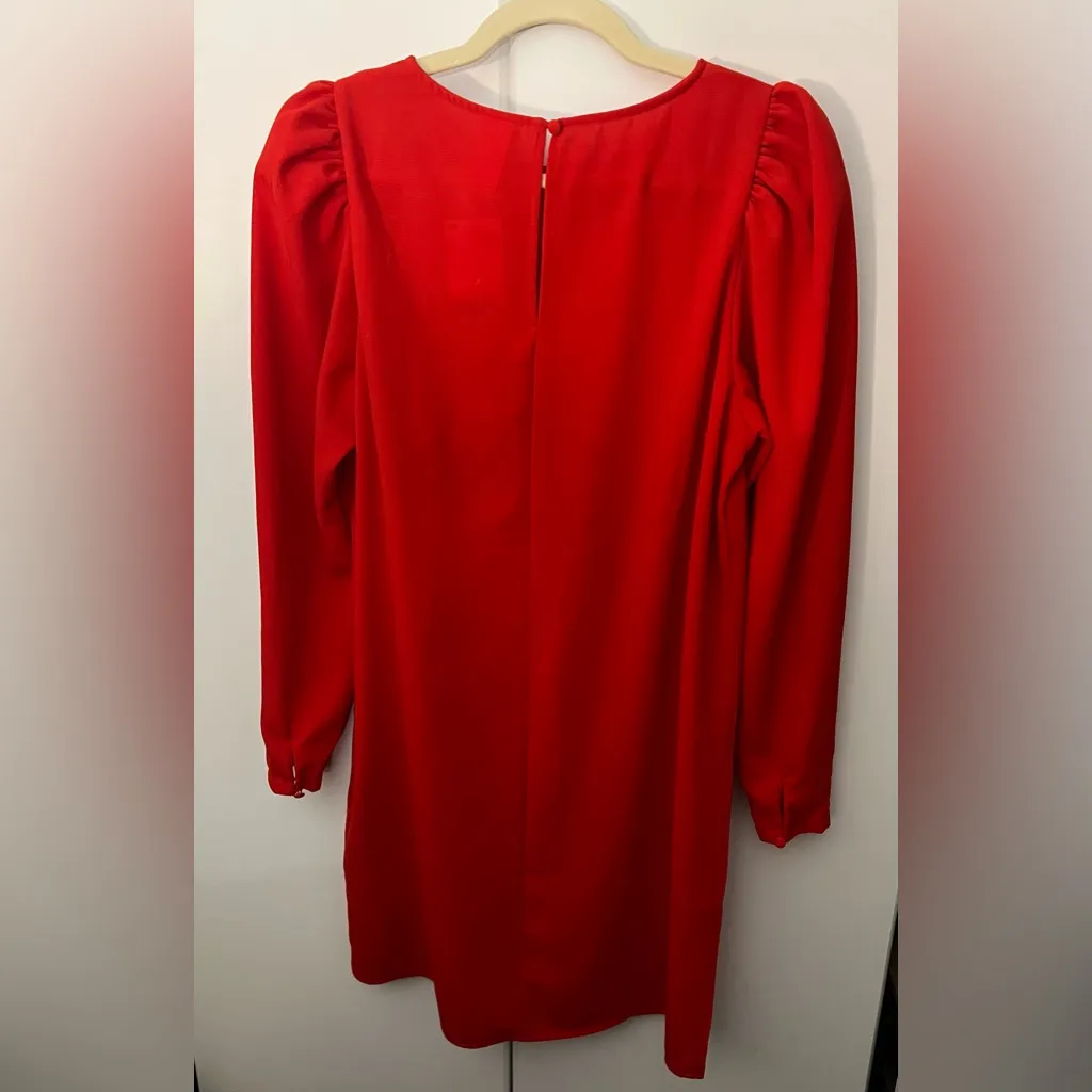 Red puff sleeve dress - Image 2