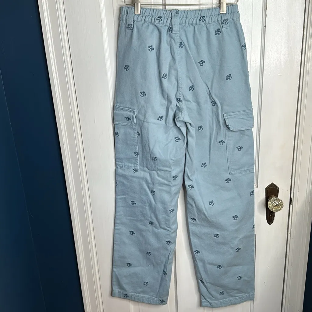 PACSUN Mushroom Embroidery Baggy Carpenter Wide-Leg Jeans W1756 Sz S - Image 5