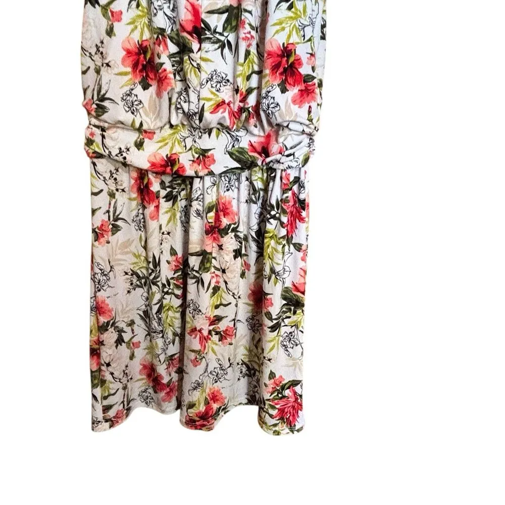 White House Black Market Sundress Medium Multicolor Floral Print Flounce Dress - Image 3
