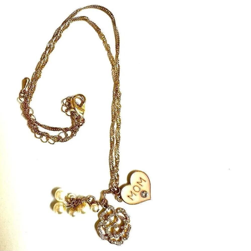 Heart faux pearl mom charm necklace - Image 10