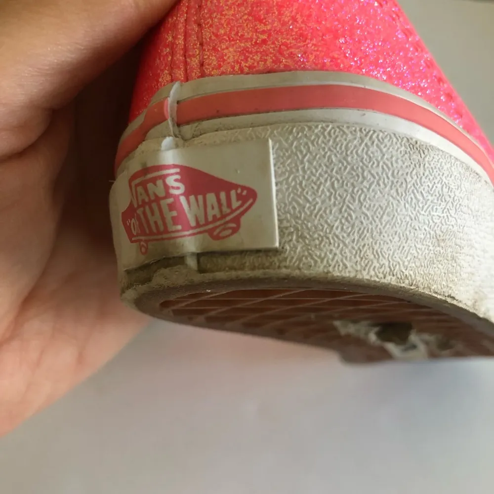 Vans Authentic Neon Glitter Pink/True White Shoes. Size 13 - Image 8