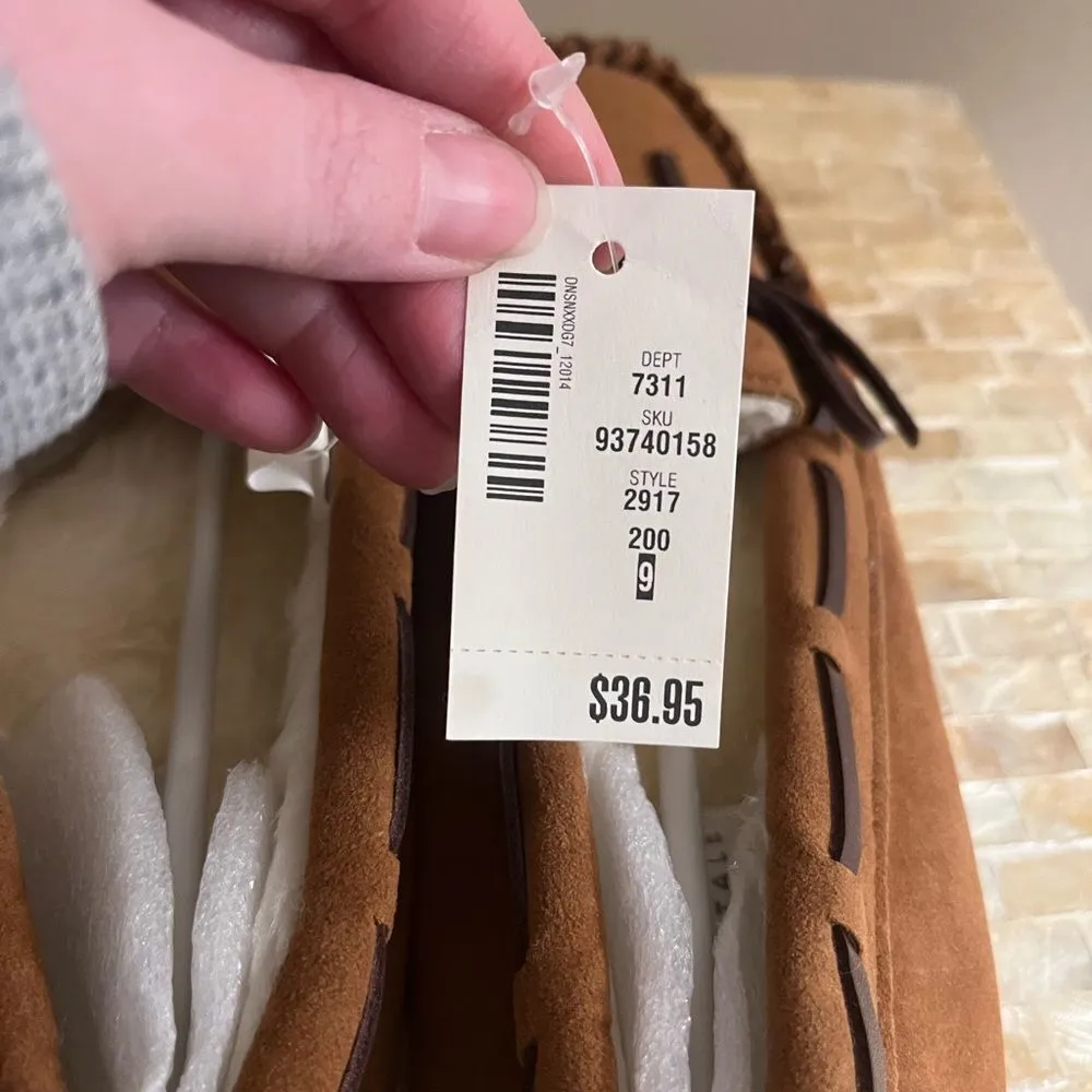 Brown Suede Moccasins with Bow size 9 Aeropostale NWT - Image 4