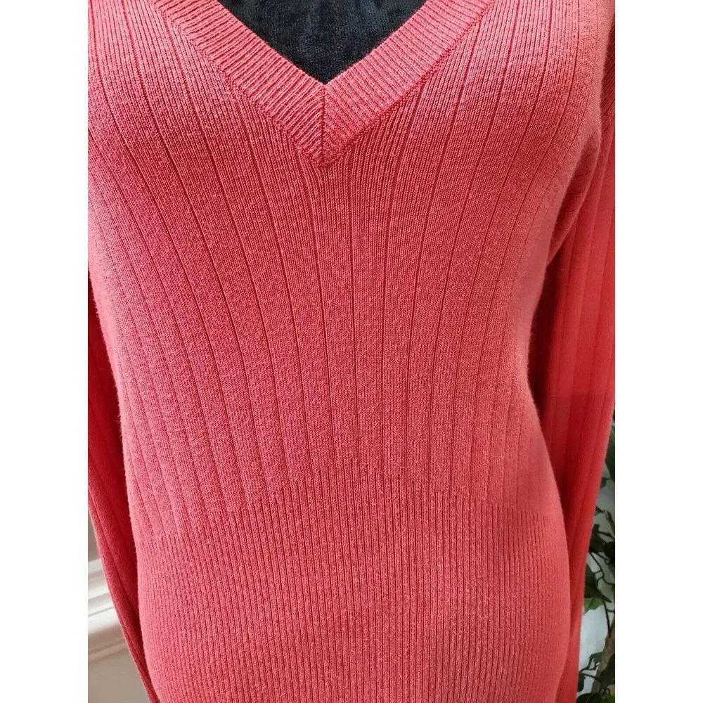 Lane Bryant Women's Pink Rayon V-Neck Long Sleeve Casual Top Blouse Size 22/24 - Image 3