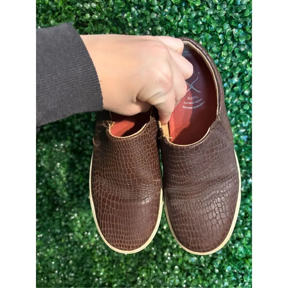 Twisted X Women’s Brown Leather Slip On Shoes Sz 6M - Image 3