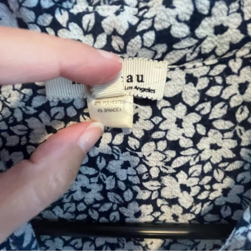 Monteau Black and White Floral Mini Dress Small CottageCore Vibes Preppy - Image 8