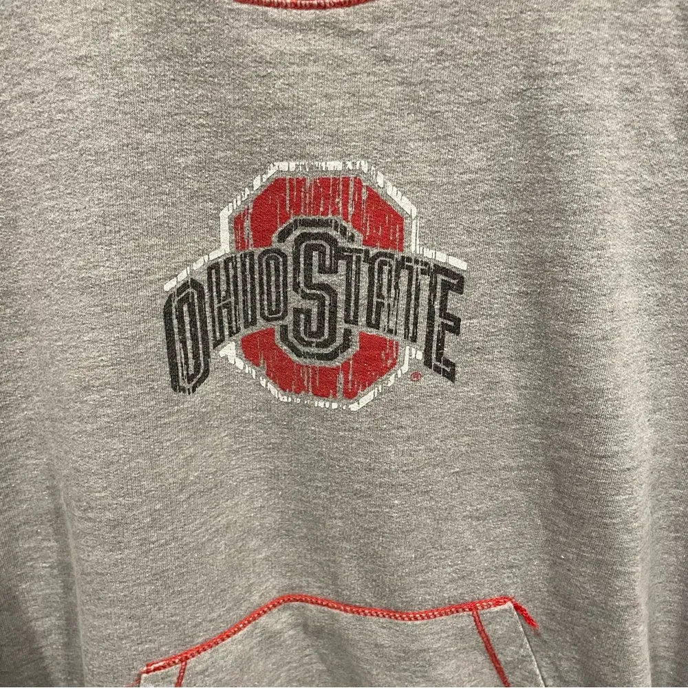 Vintage look Izod Collegiate OSU Ohio State crew neck gray kangaroo sweatshirt - Image 8