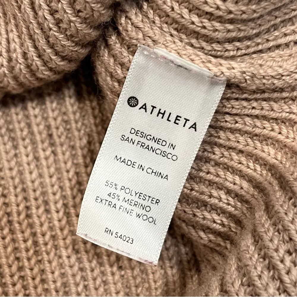 Athleta Rose Pink Oversized Cable Knit V Neck Switchback Pullover Sweater XS - Image 9