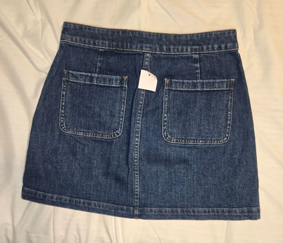 MADEWELL Denim A-Line Skirt Size 28 Front‎ Zip Blue Pockets Women's-Y2K - Image 1