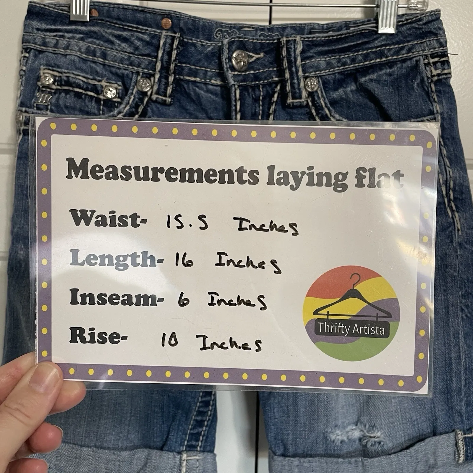 Miss‎ Me Jeans Womens Boyfriend Shorts Size 27 Blue Distressed Cuffed Denim - Image 2