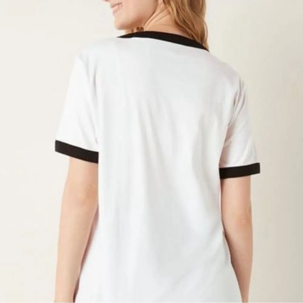 Victoria's Secret PINK VS Limited Edition Crew Neck Campus Ringer Tee Tshirt L - Image 2