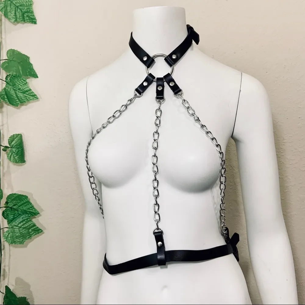 Black Harness Chunky Chain New - Image 9