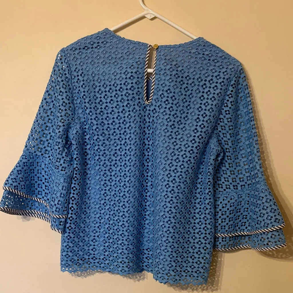 Draper James Blue Lace Blouse - Image 7