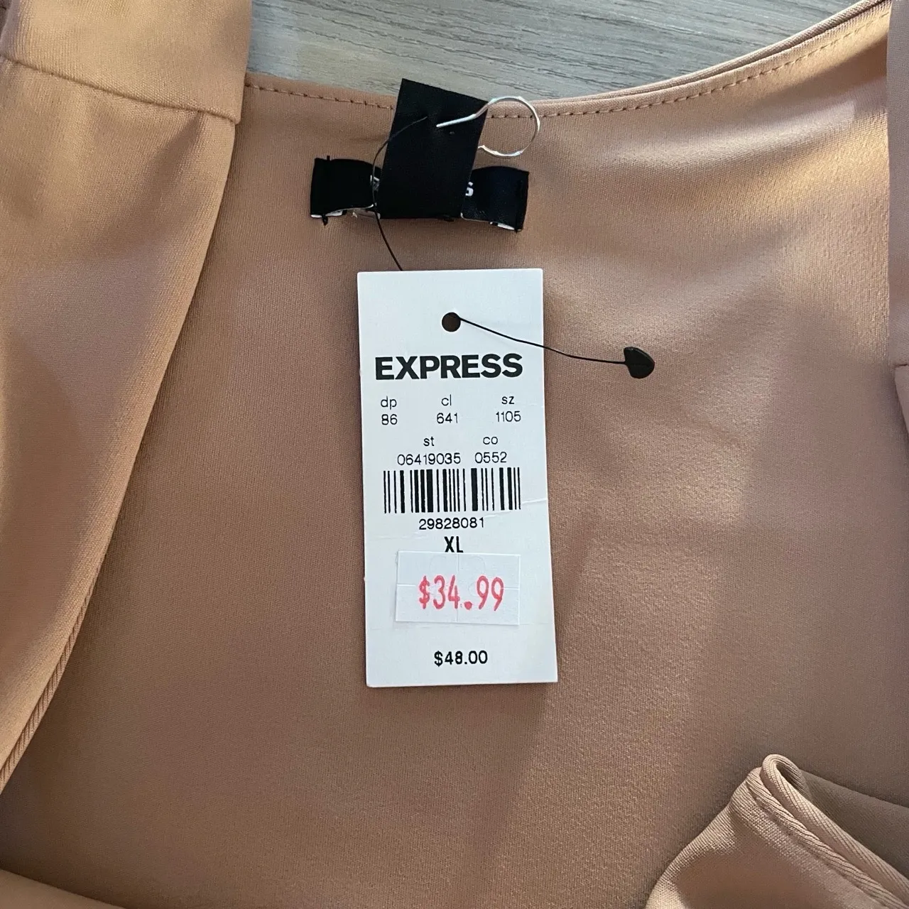 NWT Express‎ Nude Scoop Neck Body Contour Bodysuit Size XL - Image 3