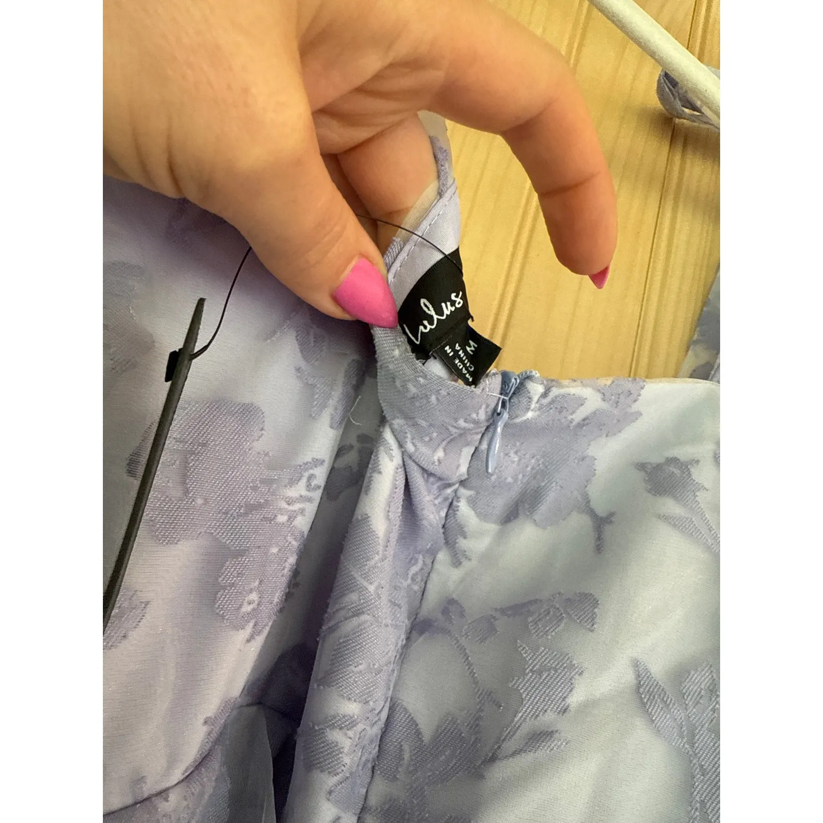 NWT LULUS Glamorous Sweetie Lavender Burnout Tie-Strap Bustier Midi Dress Size M - Image 6