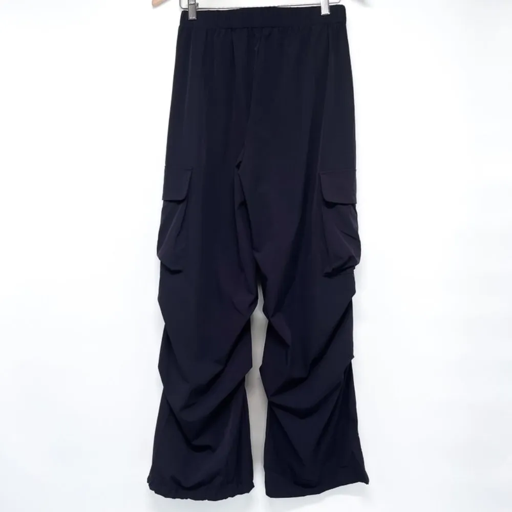 Oversized Nylon Cargo Pants Baggy Blue High Waisted Parachute Pants Joggers - Image 4