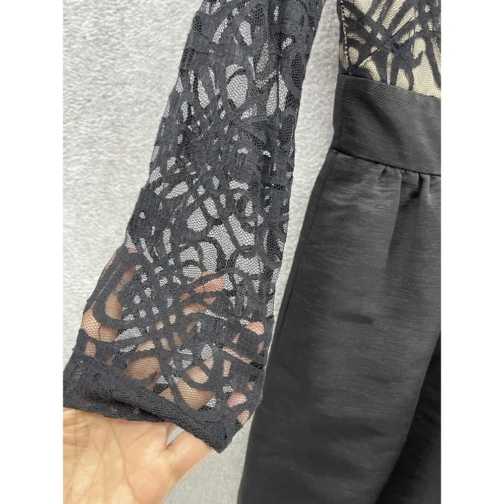 Eliza J. Women's Dress Fit & Flare Black Lace Top Size 0 Petite Long Sleeve - Image 8