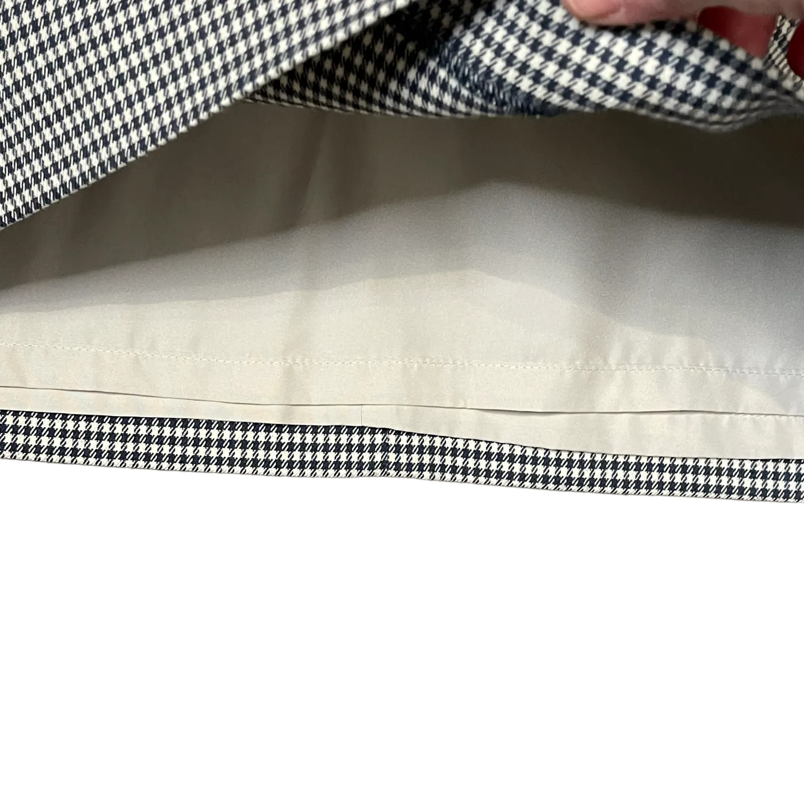 Ann Taylor Loft Petite Skirt Size 14P Blue White Check Stretch Blend Lined Women - Image 4