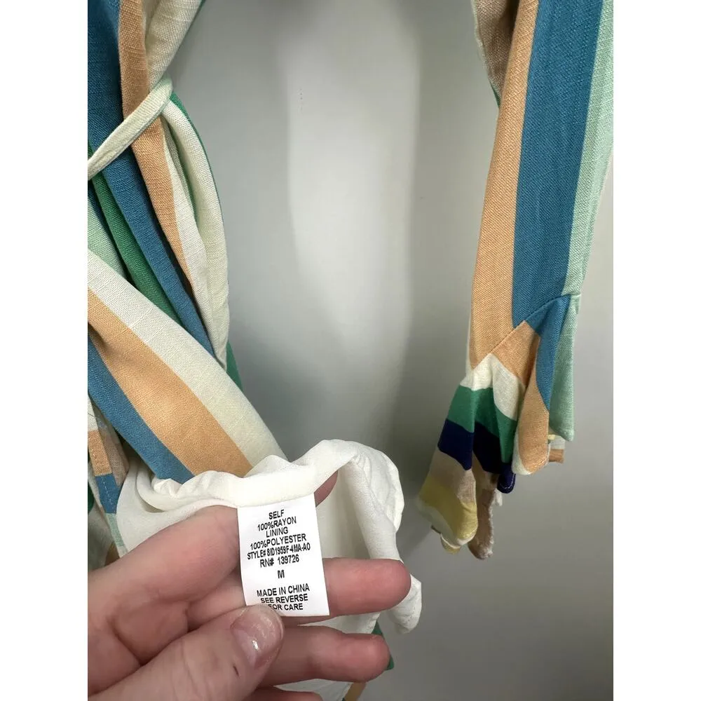 Wild Honey Striped Wrap Front Asymmetric Dress Size Medium - Image 6