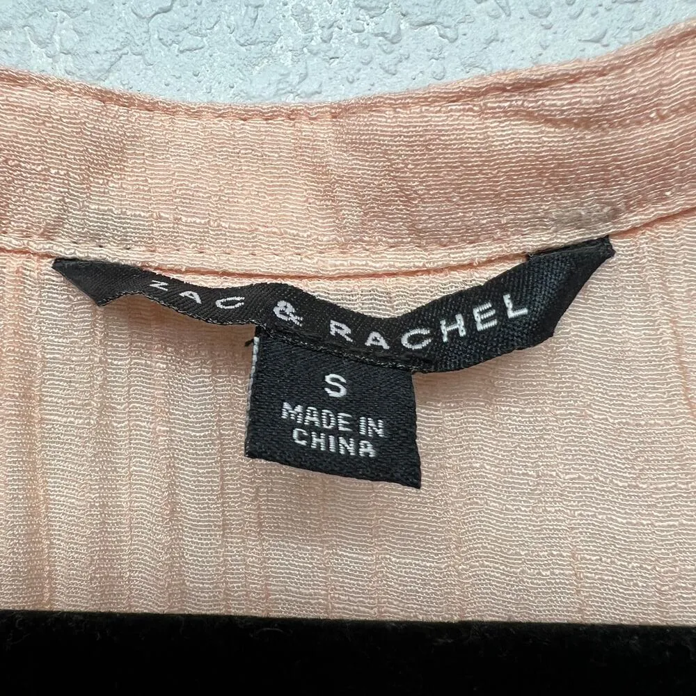 Zac&Rachel Soft Girl Bohemian Fairy Cottage Core Prairie Garden Flowy Top Small Pink - Image 3