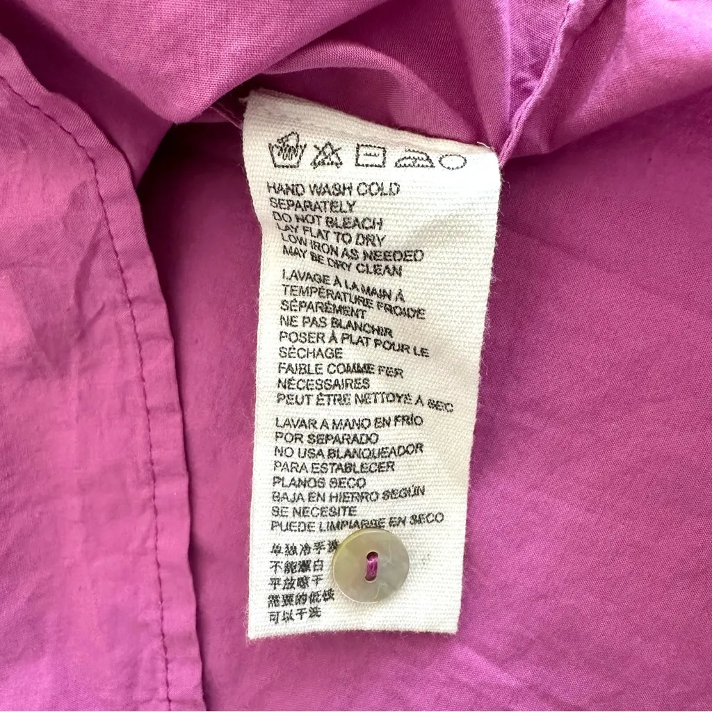 Cleobella Jess Azalea Pink Purple Ruffle Puff Sleeve Button Blouse Size XS - Image 15