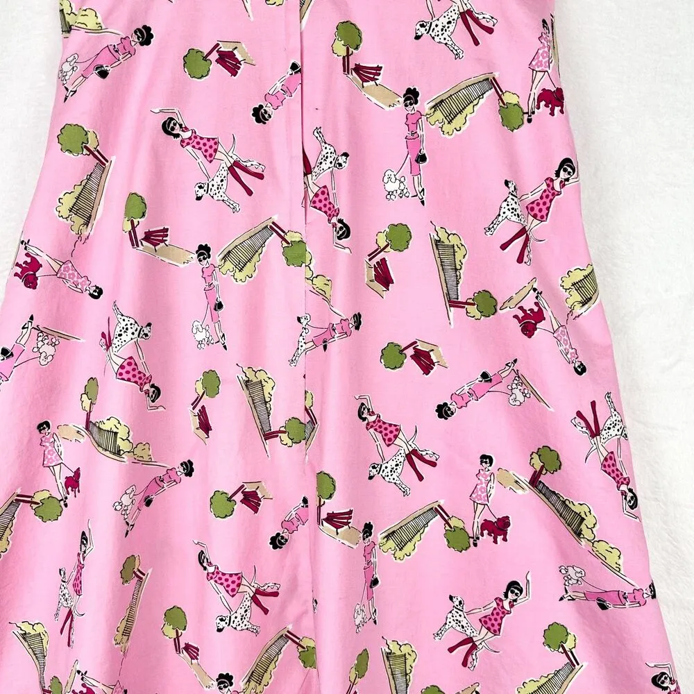Vintage Byer Too Dog Park Mini Dress Size 9 Modern 4 Pink Retro Bow Detail - Image 7