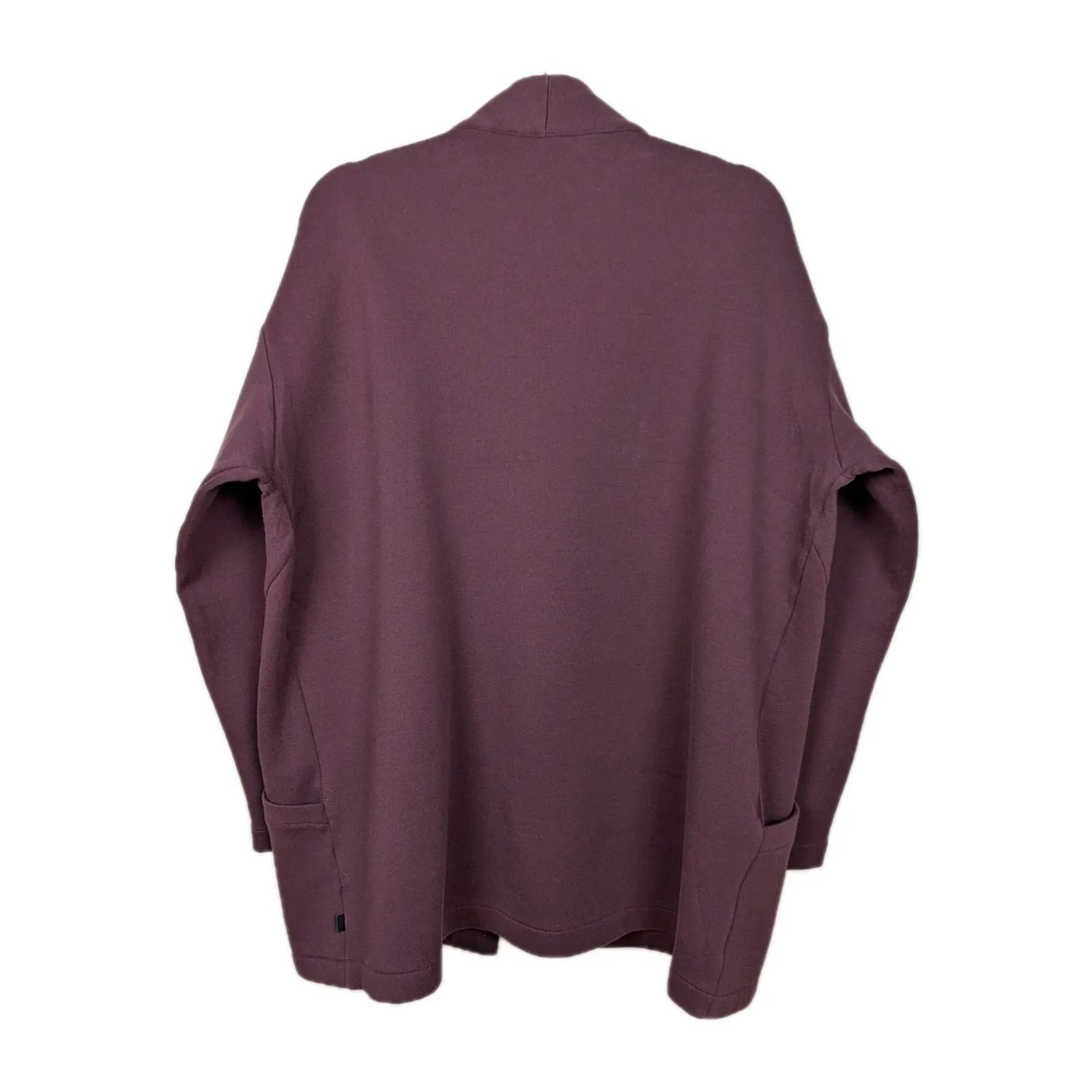 MONDETTA Dark Red Cocoon Open Cardigan Oversized Long Sleeve Pockets Women's XL - Image 2