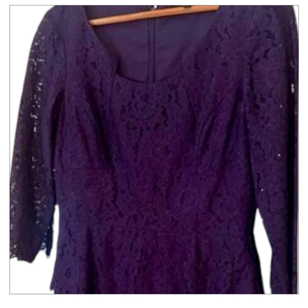 Alex Marie Purple Lace Sheath Dress Women’s Size 4 Cocktail Formal Wedding Guest - Image 5