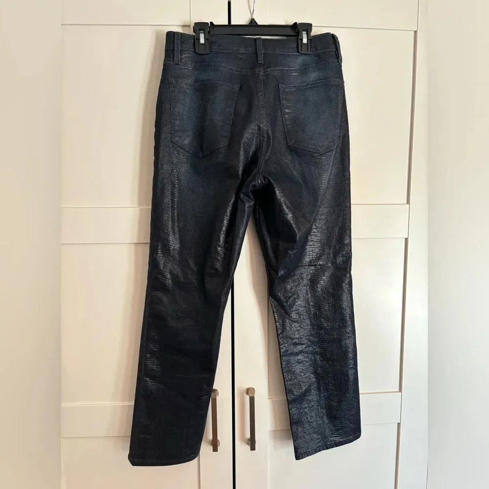 Frame Le High Straight Coated Indigo Lizard Jeans Size 29 - Image 3