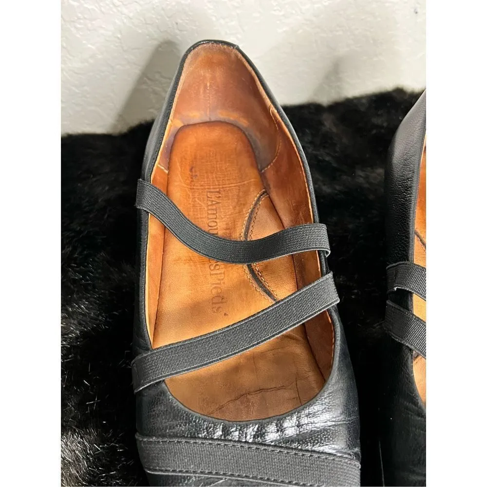 L'Amour Des Pieds Berency Mary Jane Wedge Shoes Size 6.5 Black Leather - Image 2