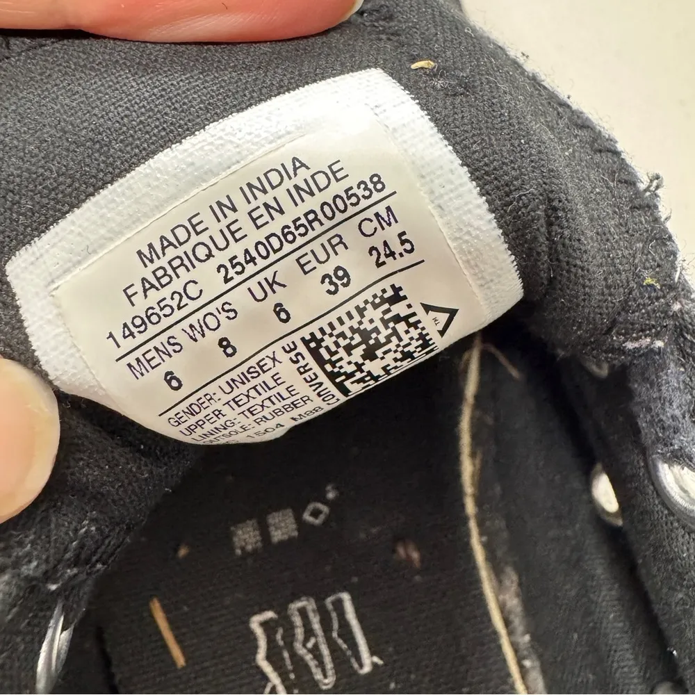 Converse All Stars Blue Black Knit Sneakers Womens 8 Casual Tennis Shoes Cap Toe - Image 10