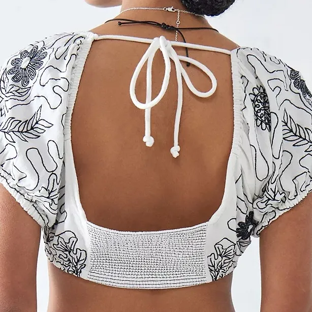 FREE PEOPLE Lotus Embroidered Crop Top - Image 3