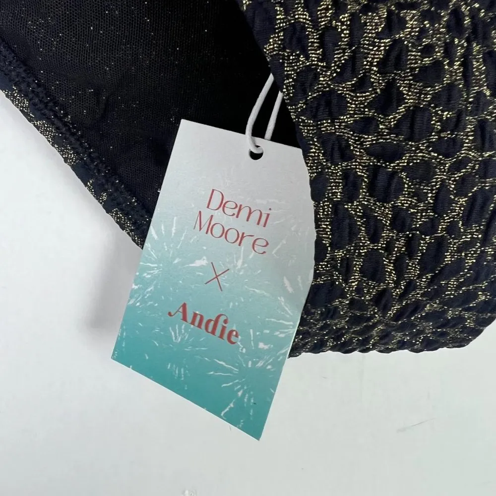 NWT Demi Moore x Andie Swim The Tropez Bottom Bikini Bottom Jacquard Size XL - Image 6