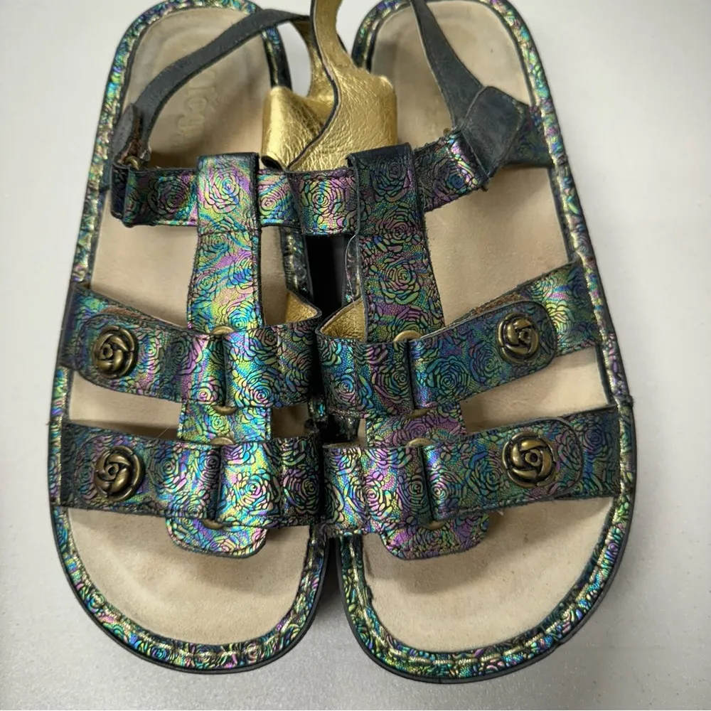 Alegria Kleo Abalone Rose Leather Open Toe Sandals Womens 9.5 Platform Shoes - Image 9