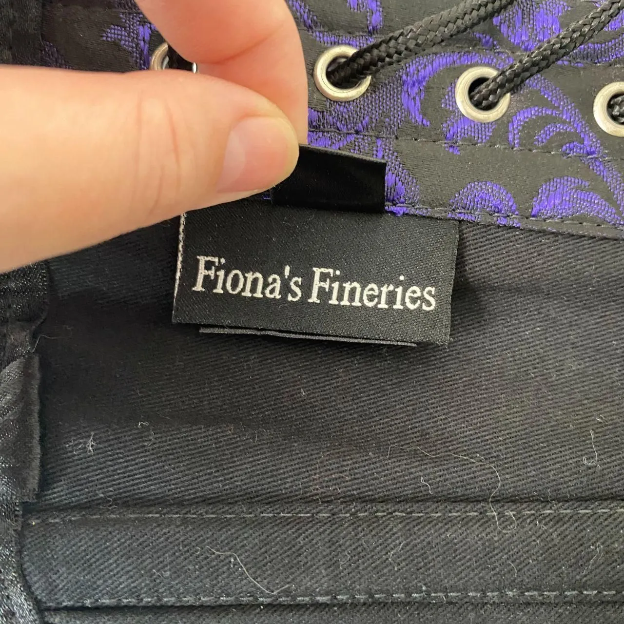 Fiona's Fineries Ethereal Whimsygoth Gothic Black Purple Lace Up Corset Top 30" Size undefined - Image 7