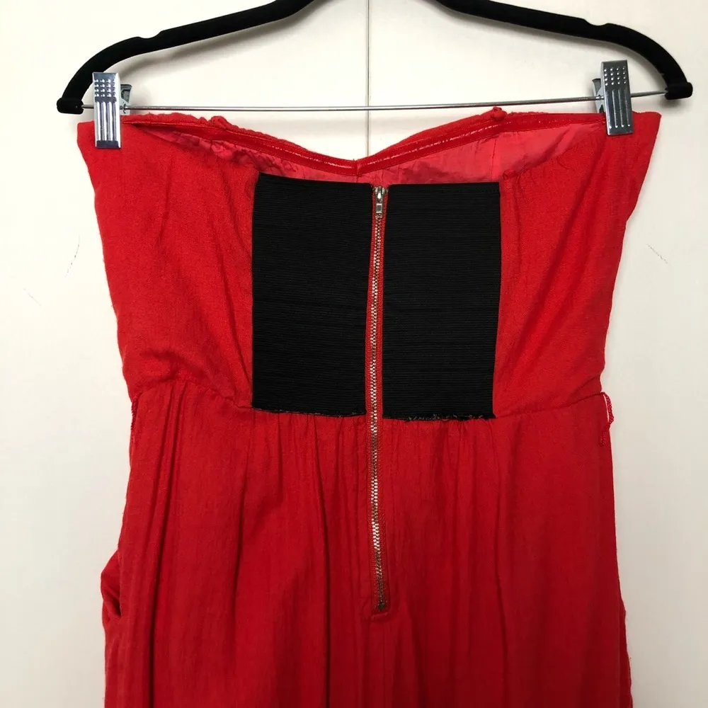 Lulumari Strapless Jumpsuit Red and Black - Image 6