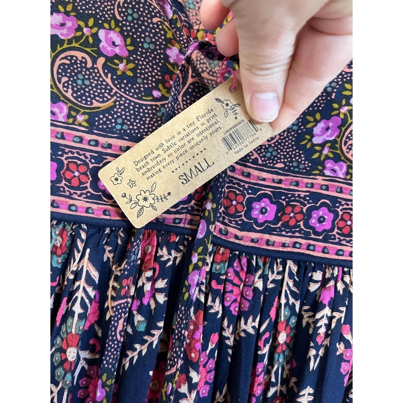 Natural Life Boho Floral Mini Dress Peasant Style NWT Size Small Festival - Image 8