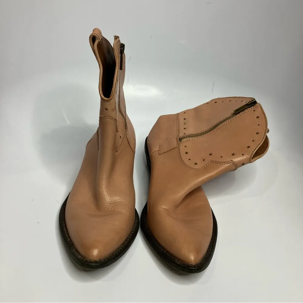 Lucky Brand Chantelx pink leather ankle cowgirl boots size 8 - Image 3