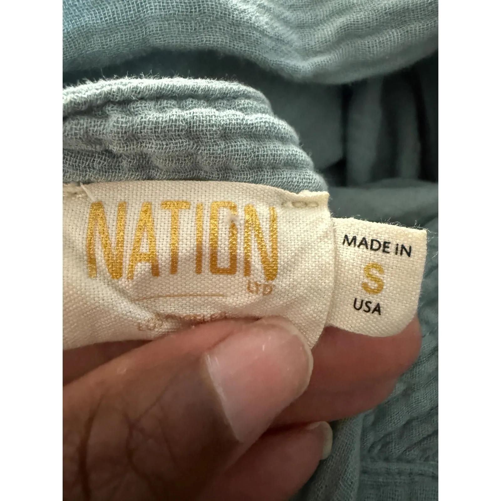 Nation LTD Light Blue Gauze Tiered Midi Dress Size S V-Neck Sleeveless‎ - Image 4