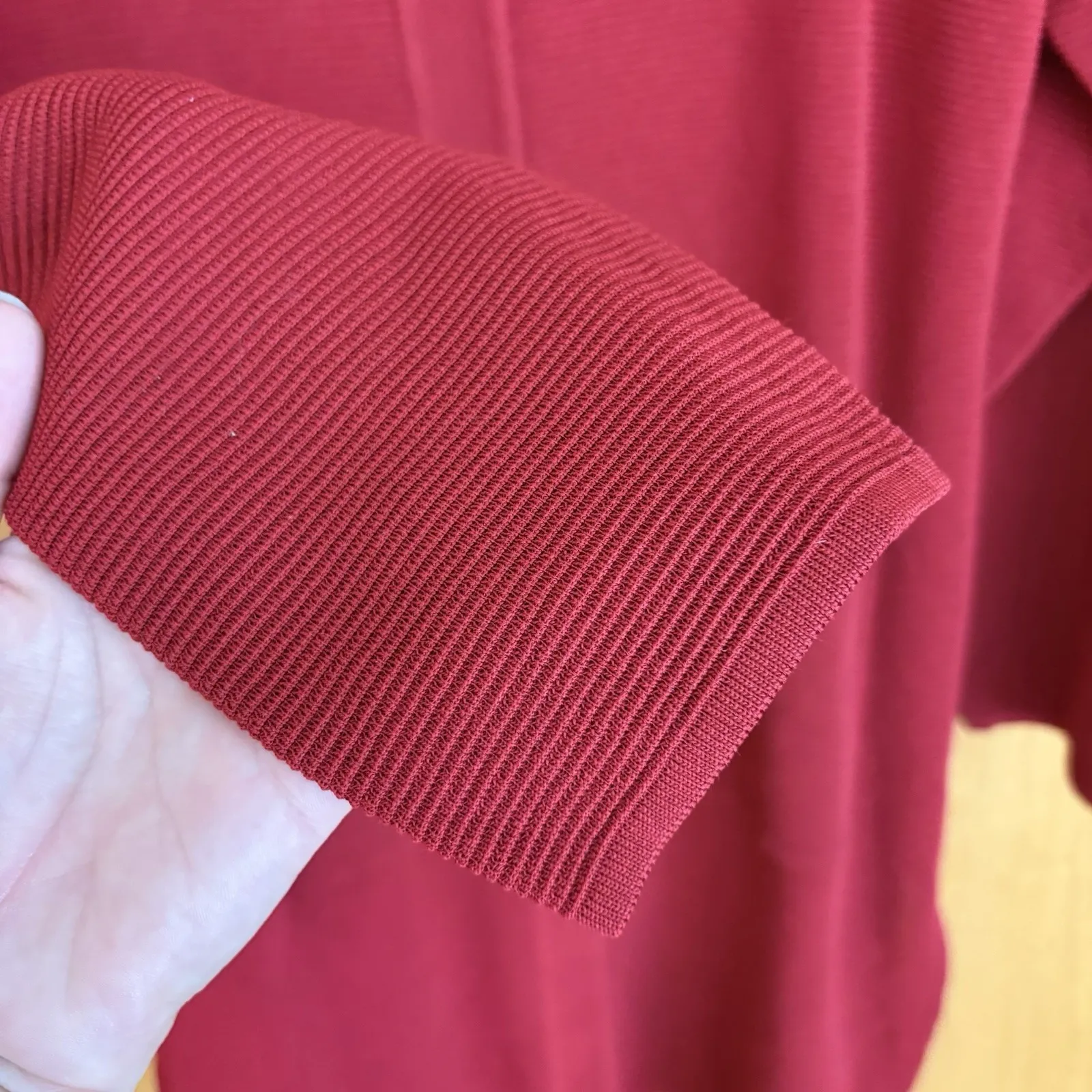 EXCLUSIVELY MISOOK Berry Raspberry Ribbed Knit Long Cardigan Sweater Coatigan XS - Image 2